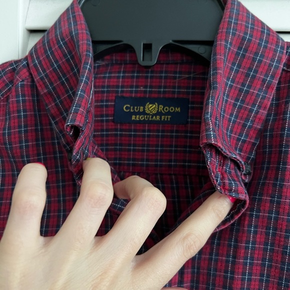Club room mens red button down shirt - Picture 3 of 5